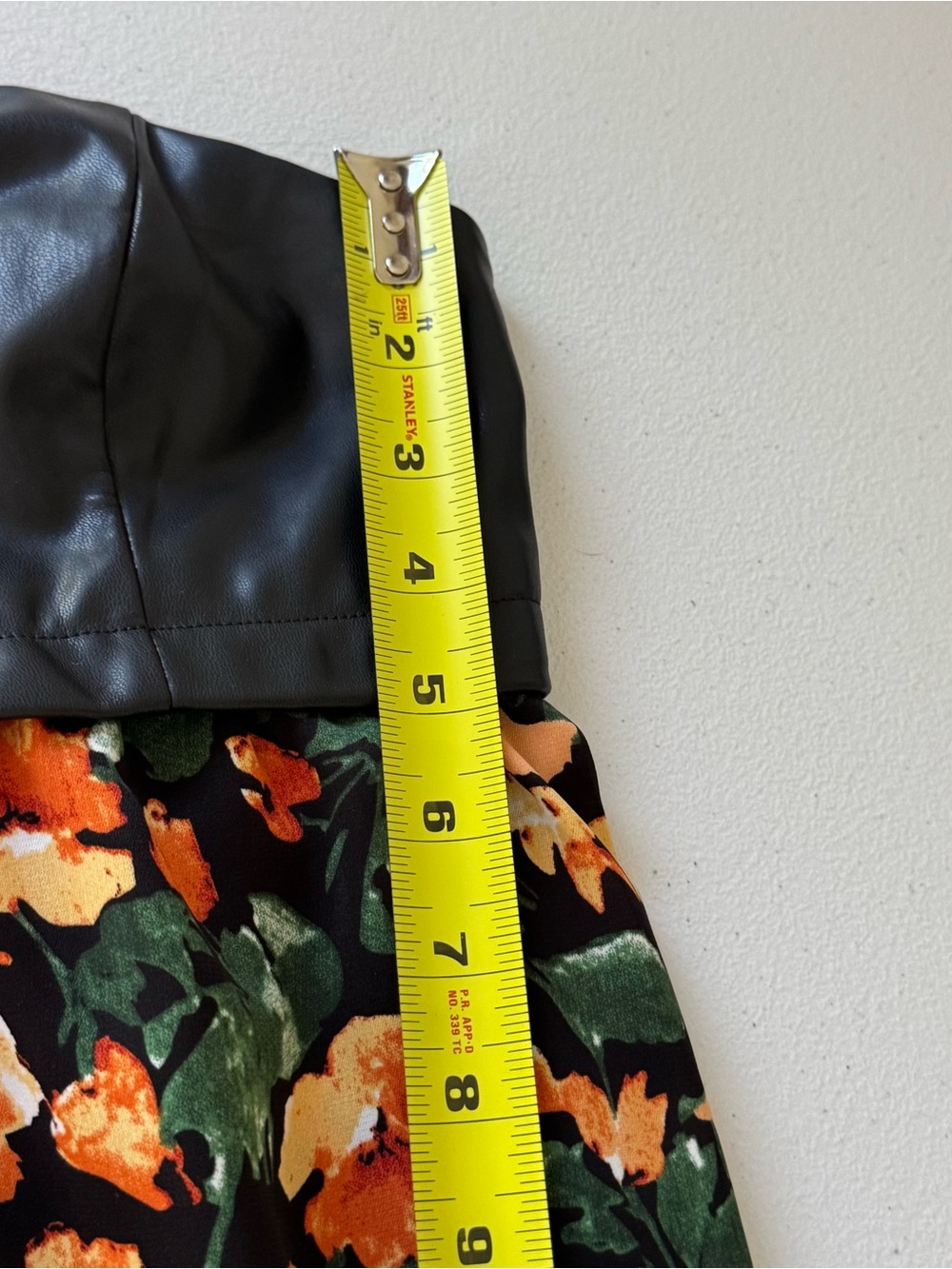 Anthropologie X Mare Mare Faux Leather Maxi Dress Floral New Size XS Strapless - Picture 14 of 16